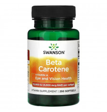 Swanson, Beta Carotene, 10,000 IU (3,000 mcg RAE), 250 Softgels