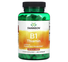 Swanson, B1, Thiamin, 100 mg, 250 Capsules