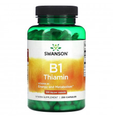 Swanson, B1, Thiamin, 100 mg, 250 Capsules