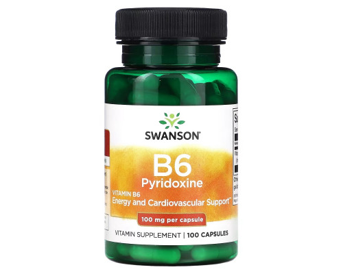 Swanson, B6 Pyridoxine, 100 mg, 100 Capsules Swanson, B6 Pyridoxine, 100 mg, 100 Capsules