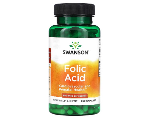 Swanson, Folic Acid, 800 mcg, 250 Capsules Swanson, Folic Acid, 800 mcg, 250 Capsules