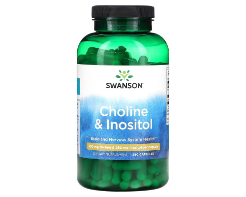 Swanson, Choline & Inositol, 250 mg, 250 Capsules Swanson, Choline & Inositol, 250 mg, 250 Capsules