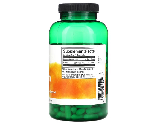 Swanson, Niacin, 500 mg, 250 Capsules Swanson, Niacin, 500 mg, 250 Capsules