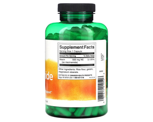 Swanson, Niacinamide, 500 mg, 250 Capsules Swanson, Niacinamide, 500 mg, 250 Capsules