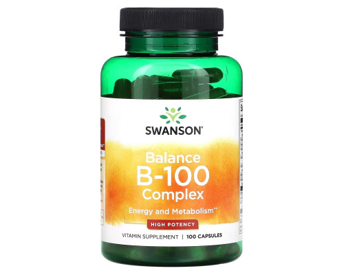 Swanson, Balance B-100 Complex, High Potency, 100 Capsules Swanson, Balance B-100 Complex, High Potency, 100 Capsules