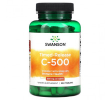 Витамин C Swanson, C-500 с замедленным высвобождением, 500 мг, 250 таблеток