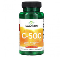 Витамин C Swanson, C-500, 500 мг, 100 капсул