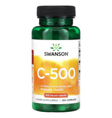 Витамин C Swanson, C-500, 500 мг, 100 капсул