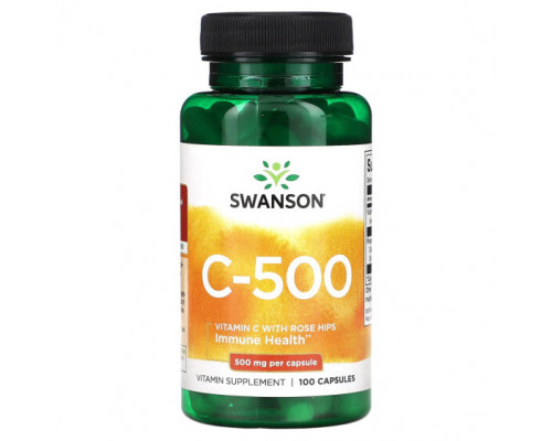 Витамин C Swanson, C-500, 500 мг, 100 капсул Витамин C Swanson, C-500, 500 мг, 100 капсул