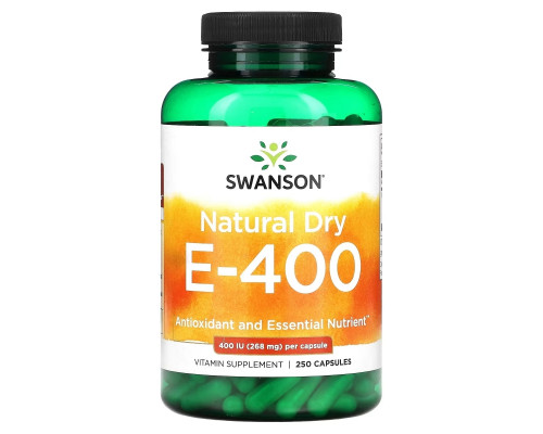 Swanson, Natural Dry E-400, 268 mg (400 IU), 250 Capsules Swanson, Natural Dry E-400, 268 mg (400 IU), 250 Capsules