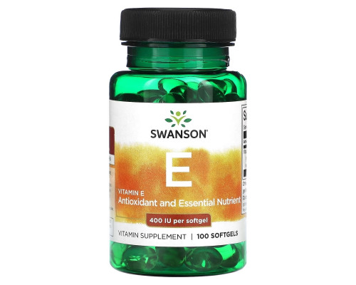 Swanson, Vitamin E, 400 IU, 100 Softgels Swanson, Vitamin E, 400 IU, 100 Softgels