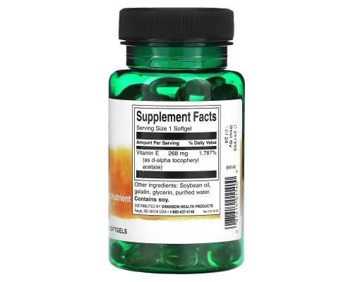 Swanson, Vitamin E, 400 IU, 100 Softgels Swanson, Vitamin E, 400 IU, 100 Softgels
