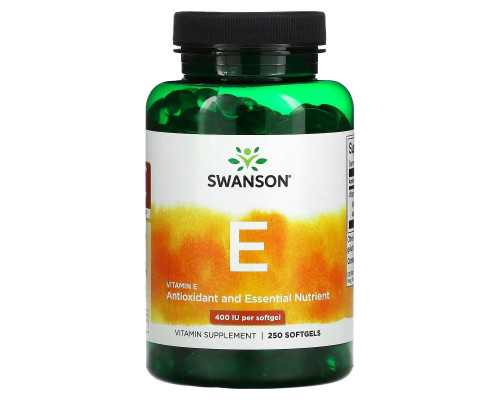 Swanson, Vitamin E, 400 IU, 250 Softgels Swanson, Vitamin E, 400 IU, 250 Softgels