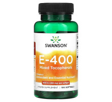 Swanson, E-400, Mixed Tocopherols, 400 IU (268 mg), 100 Softgels