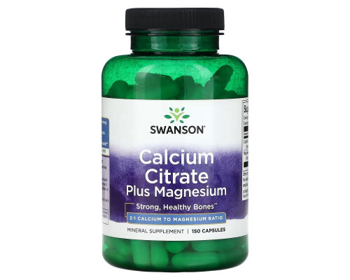 Swanson, Calcium Citrate Plus Magnesium, 150 Capsules Swanson, Calcium Citrate Plus Magnesium, 150 Capsules