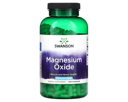Swanson, Magnesium Oxide, 200 mg, 500 Capsules Swanson, Magnesium Oxide, 200 mg, 500 Capsules