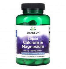 Swanson, Liquid Calcium & Magnesium, 100 Softgels