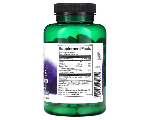 Swanson, Liquid Calcium & Magnesium, 100 Softgels Swanson, Liquid Calcium & Magnesium, 100 Softgels