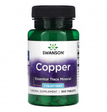 Swanson, Copper, 2 mg, 300 Tablets
