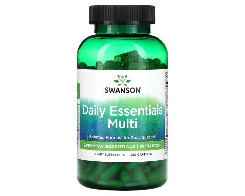 Swanson, Daily Essential Multi with Iron, 250 Capsules Swanson, Daily Essential Multi with Iron, 250 Capsules