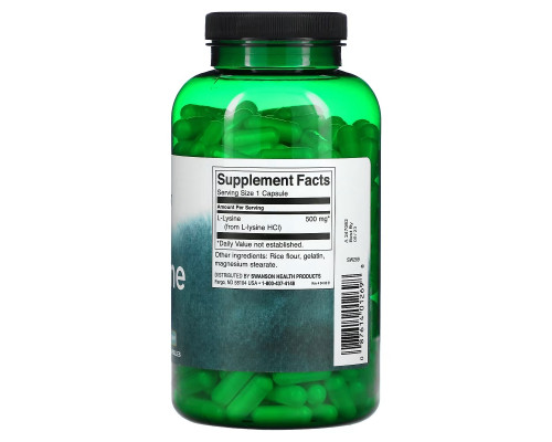 Swanson, L-lysine, 500 mg, 300 Capsules Swanson, L-lysine, 500 mg, 300 Capsules