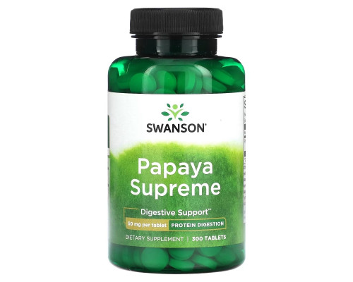Swanson, Papaya Supreme , 50 mg , 300 Tablets Swanson, Papaya Supreme , 50 mg , 300 Tablets