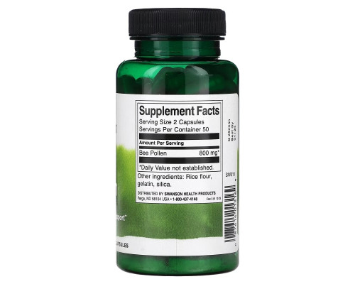 Swanson, Bee Pollen , 400 mg , 100 Capsules