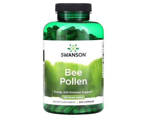Swanson, Bee Pollen, 400 mg, 300 Capsules Swanson, Bee Pollen, 400 mg, 300 Capsules