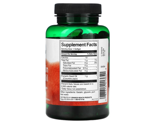 Swanson, Pumpkin Seed Oil, 1,000 mg, 100 Softgels
