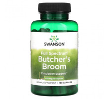 Для вен и ухода за ногами Swanson, Butcher's Broom, полный спектр, 470 мг, 100 капсул