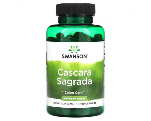 Для пищеварительной системы Swanson, Cascara Sagrada, 450 мг, 100 капсул Для пищеварительной системы Swanson, Cascara Sagrada, 450 мг, 100 капсул