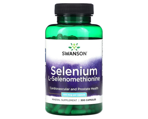 Swanson, Selenium, L-Selenomethionine, 100 mcg, 300 Capsules Swanson, Selenium, L-Selenomethionine, 100 mcg, 300 Capsules