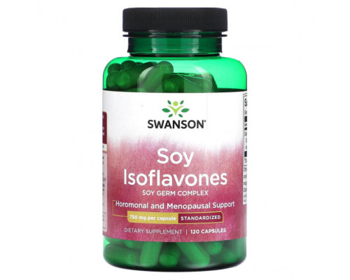 Женское здоровье Swanson, Изофлавоны сои, комплекс соевых зародышей, стандартизированный, 750 мг, 120 капсул Женское здоровье Swanson, Изофлавоны сои, комплекс соевых зародышей, стандартизированный, 750 мг, 120 капсул
