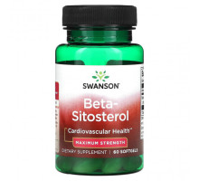 Растительные экстракты и настойки Swanson, Бета-ситостерол, максимальная эффективность, 60 мягких таблеток
