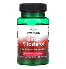 Растительные экстракты и настойки Swanson, Бета-ситостерол, максимальная эффективность, 60 мягких таблеток