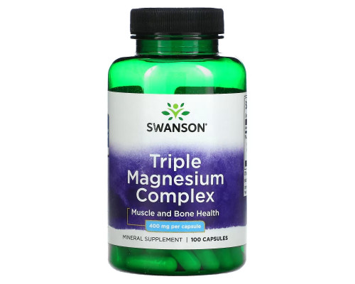 Swanson, Triple Magnesium Complex, 400 mg, 100 Capsules Swanson, Triple Magnesium Complex, 400 mg, 100 Capsules