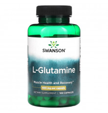 Swanson, L-Glutamine , 500 mg , 100 Capsules