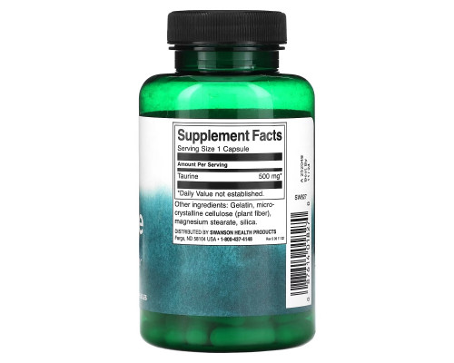 Swanson, Taurine, 500 mg, 100 Capsules Swanson, Taurine, 500 mg, 100 Capsules