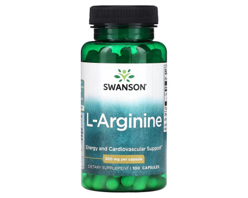 Swanson, L-Arginine, 500 mg, 100 Capsules Swanson, L-Arginine, 500 mg, 100 Capsules