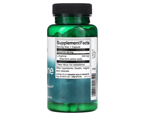 Swanson, L-Arginine, 500 mg, 100 Capsules Swanson, L-Arginine, 500 mg, 100 Capsules