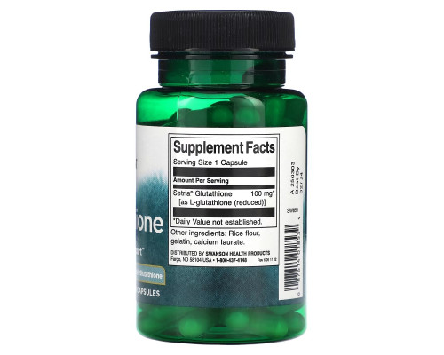Swanson, L-Glutathione, 100 mg, 100 Capsules Swanson, L-Glutathione, 100 mg, 100 Capsules