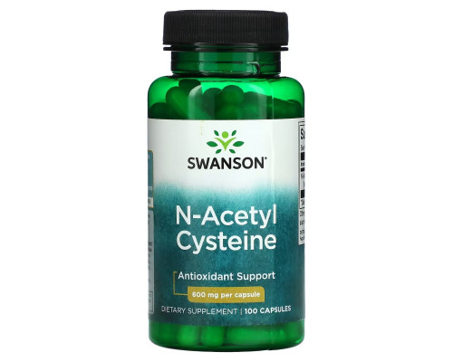 Swanson, N-Acetyl Cysteine, Antioxidant Support, 600 mg, 100 Capsules Swanson, N-Acetyl Cysteine, Antioxidant Support, 600 mg, 100 Capsules