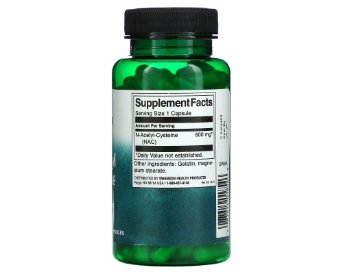 Swanson, N-Acetyl Cysteine, Antioxidant Support, 600 mg, 100 Capsules Swanson, N-Acetyl Cysteine, Antioxidant Support, 600 mg, 100 Capsules