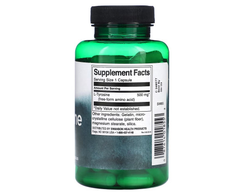 Swanson, L-Tyrosine, 500 mg, 100 Capsules Swanson, L-Tyrosine, 500 mg, 100 Capsules
