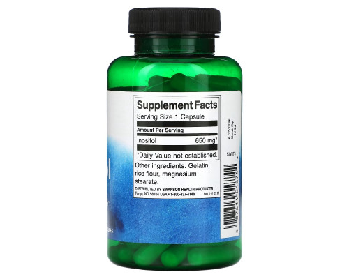 Swanson, Inositol, 650 mg, 100 Capsules Swanson, Inositol, 650 mg, 100 Capsules