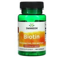 Swanson, Biotin, 5,000 mcg, 100 Capsules
