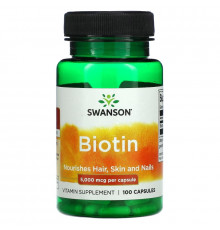 Swanson, Biotin, 5,000 mcg, 100 Capsules