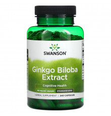 Swanson, Ginkgo Biloba Extract, 60 mg, 240 Capsules