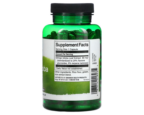 Swanson, Ginkgo Biloba Extract, 60 mg, 240 Capsules Swanson, Ginkgo Biloba Extract, 60 mg, 240 Capsules