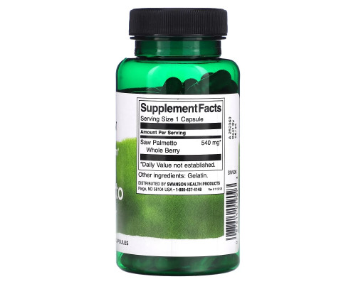 Swanson, Saw Palmetto, 540 mg, 100 Capsules Swanson, Saw Palmetto, 540 mg, 100 Capsules